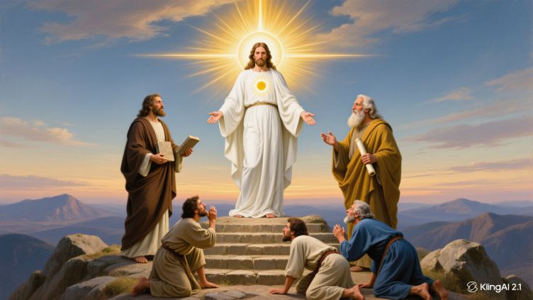 Pintura de la Transfiguración de Jesús en el monte Tabor.