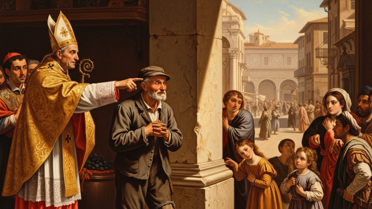 Pintura de San Alejandro de Comana, filósofo que se hizo carbonero y luego obispo.