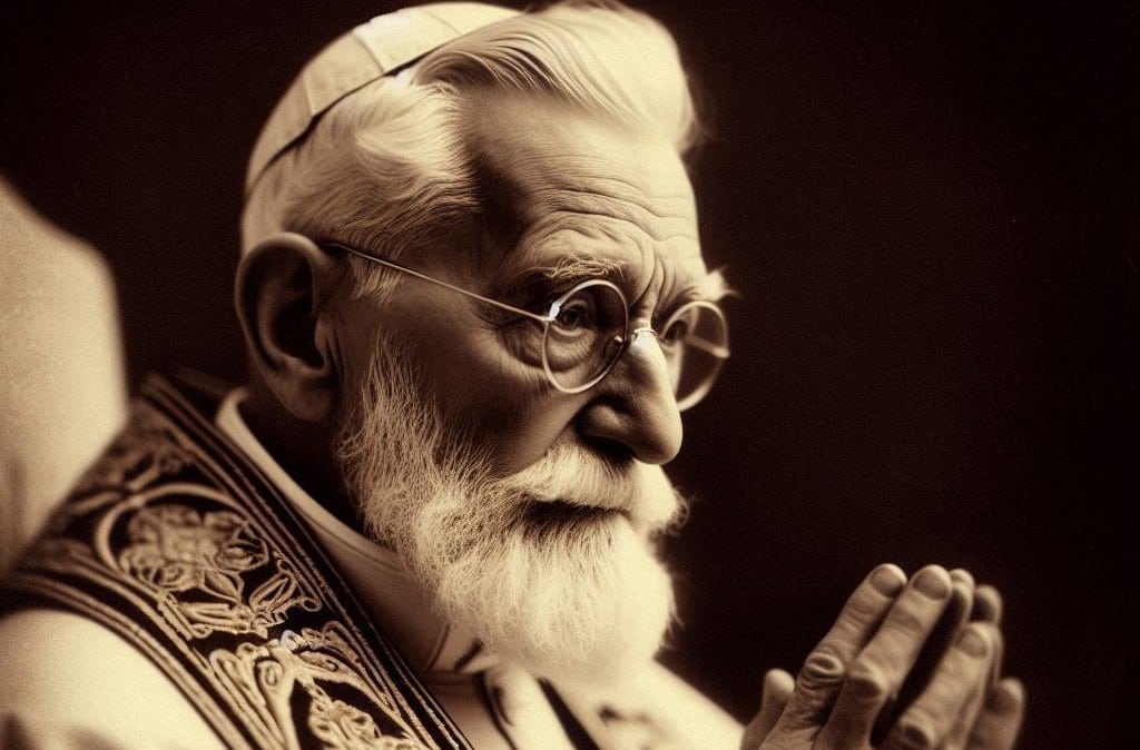 Fotografía de estilo antiguo del Papa San Pío X.
