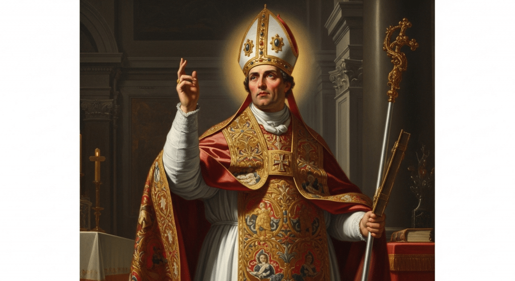 San Sergio I Papa, defendiendo la fe.
