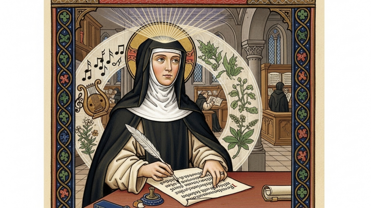 Santa Hildegarda de Bingen, monja y mÃstica.