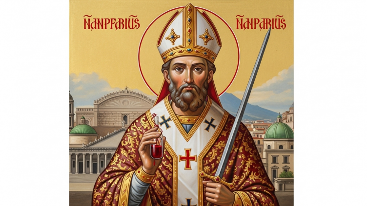San Genaro de Nápoles, obispo con ampolla de sangre.