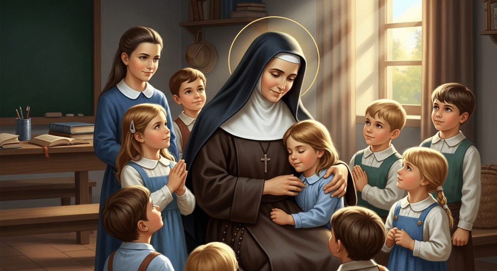 Beata María Teresa de San José, monja con niños.