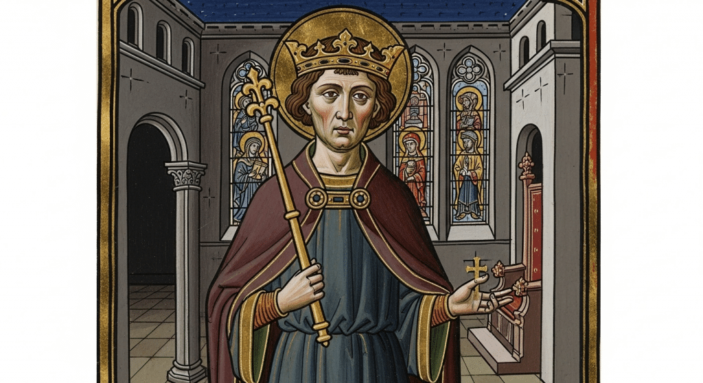 San Sigeberto I, rey franco piadoso.