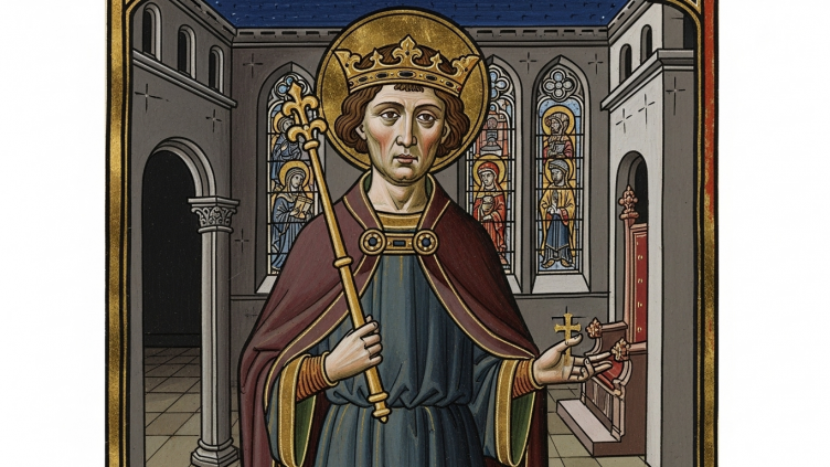 San Sigeberto I, rey franco piadoso.