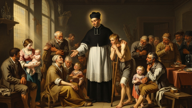 San Vicente de Paúl, sacerdote de la caridad.