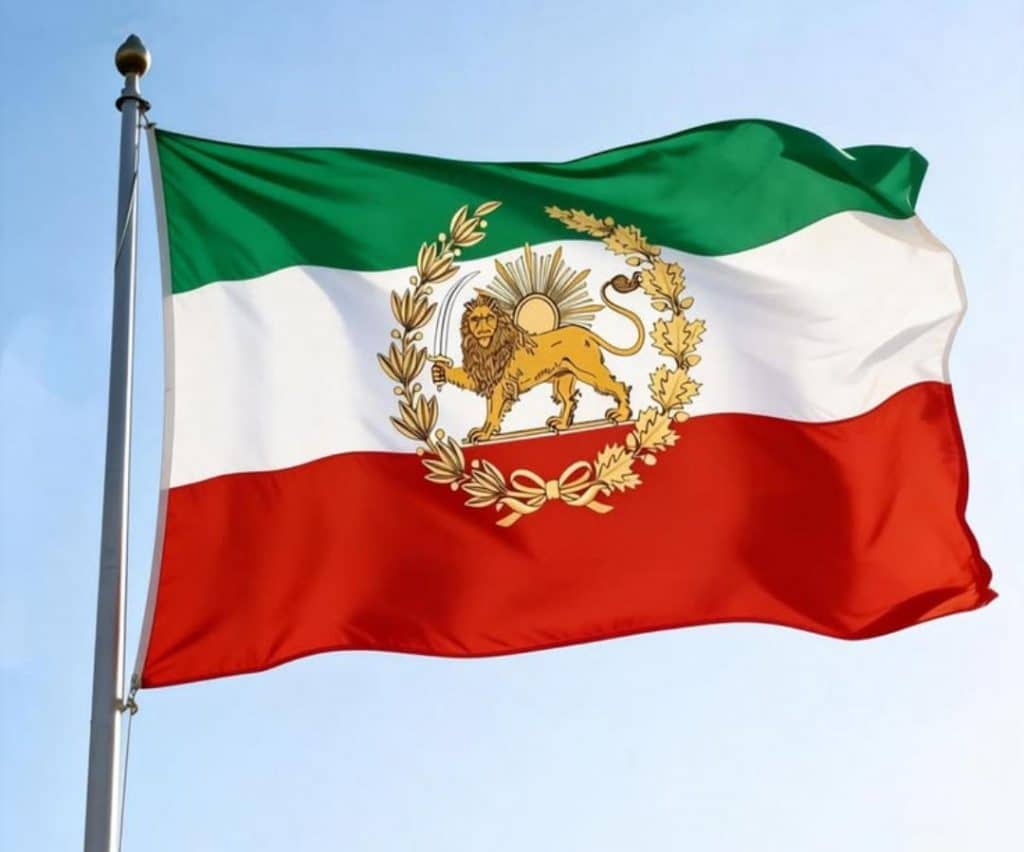 bandera persa de leon y sol